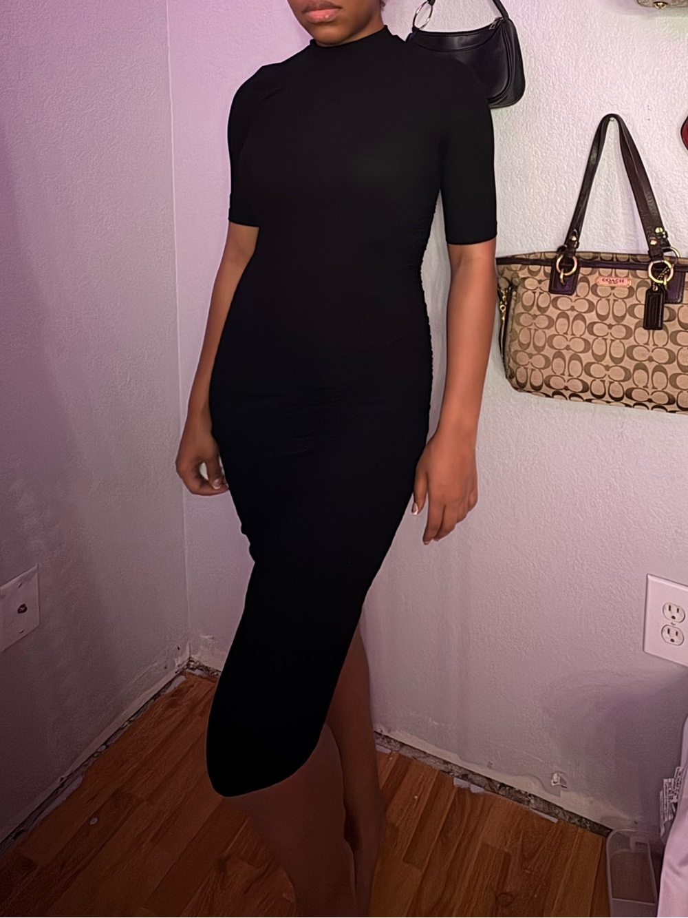 Forever 21 Black Bodycon Midi Dress